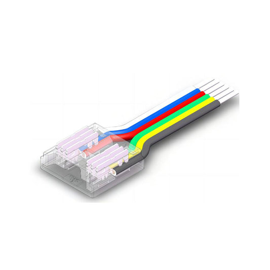 12mm RGB CCT COB LED Strip zu Kabel Verbinder mit 15cm Kabel und 6 Pin Anschluss für RGB CCT COB LED Streifen
