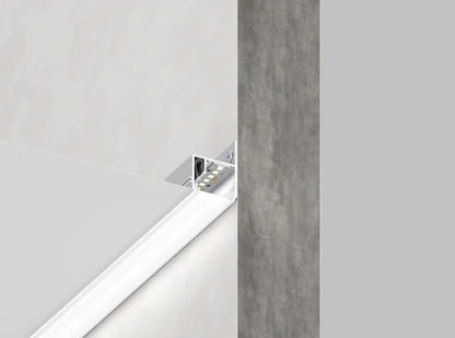 Aluminium Wandprofil 02-10 für Spanndecken mit Diffusor für LED Randbeleuchtung und weiches indirektes Licht