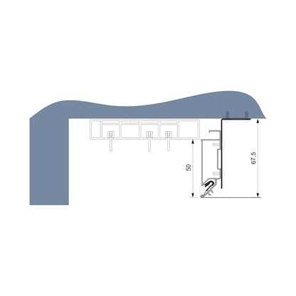Spanndecken Nischenprofil 01-01 aus Aluminium für Gardinen