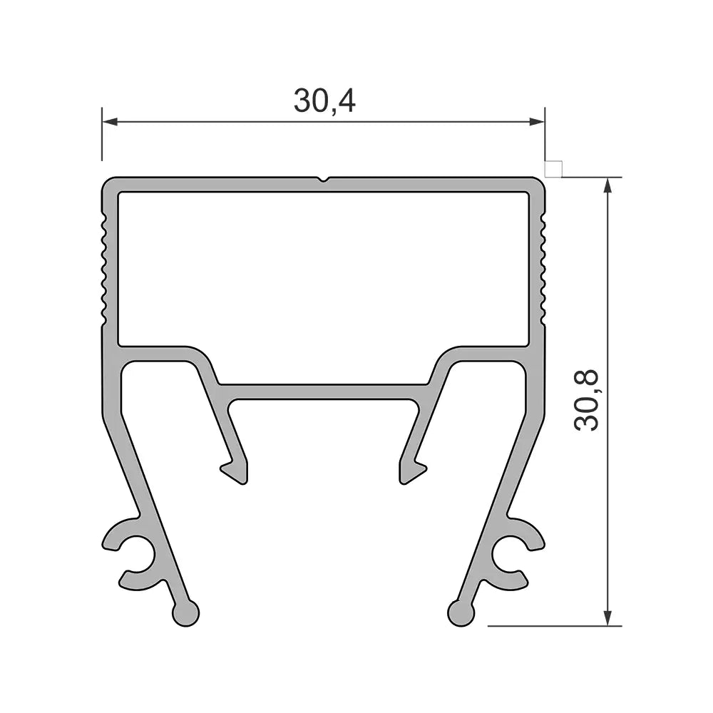 LED Lichtlinienprofil für Spanndecken, 20 mm, inklusive Diffusor
