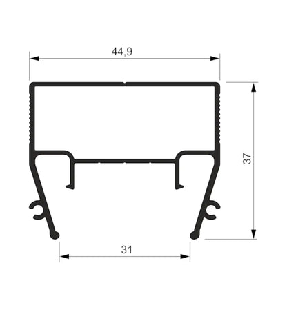 LED Lichtlinienprofil für Spanndecken, 30 mm, inklusive Diffusor
