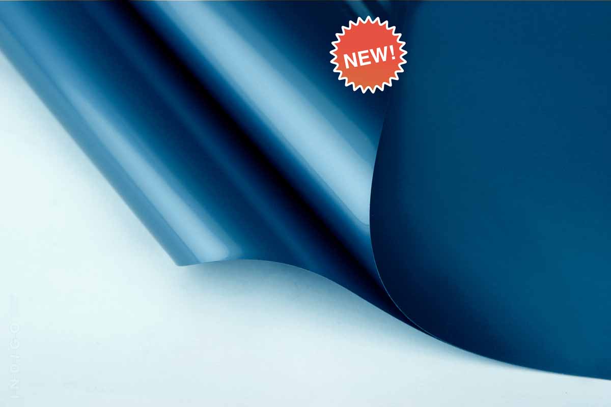 Spanndecke metallic mit Keder Farbe 93 blau - Folienbreite bis 320 cm