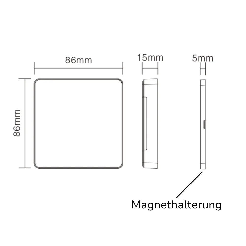 MiBoxer RF 2.4GHz LED Wandsteuerung Touchpanel Abmessungen