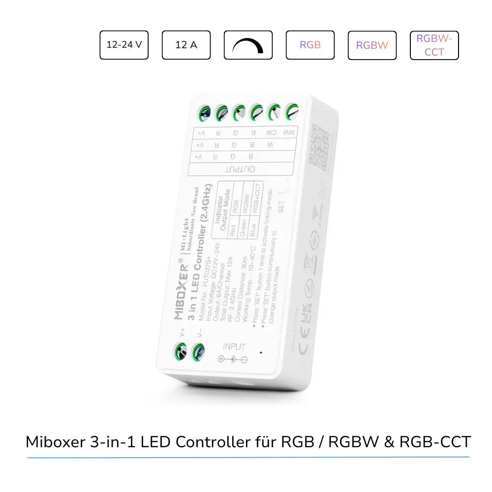 MiBoxer FUT037S+ LED Controller 3-in-1 für RGB, RGBW und RGB+CCT
