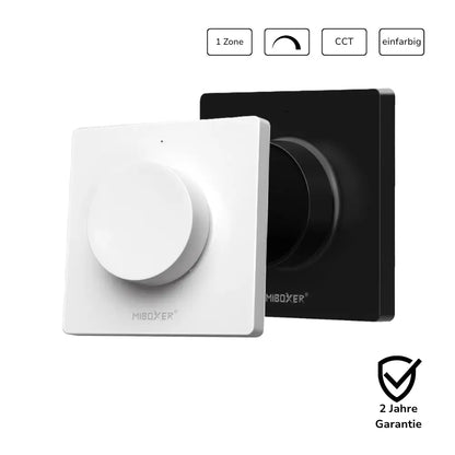 MiBoxer K1 RF LED Drehdimmer Wandcontroller für CCT und einfarbige LEDs