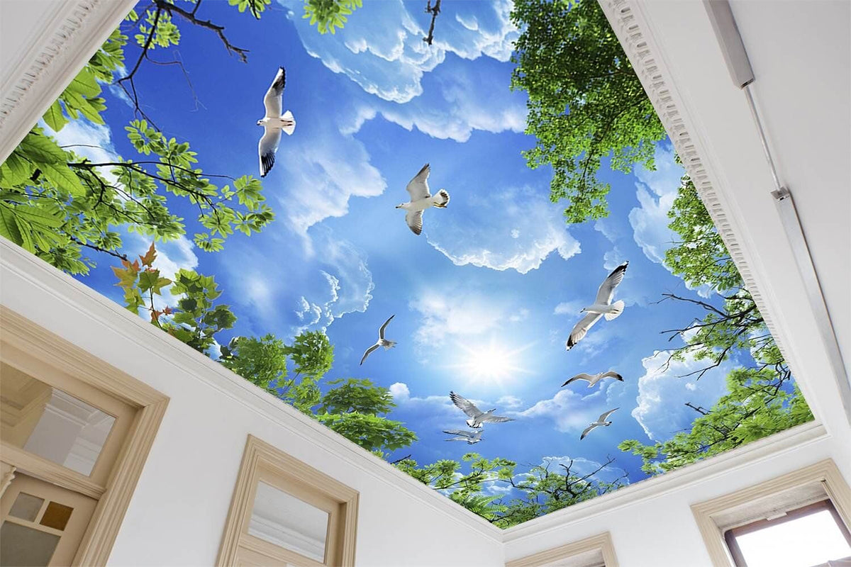 PVC Spanndecke mit Keder mit UV Fotodruck - Folienbreite bis 500 cm