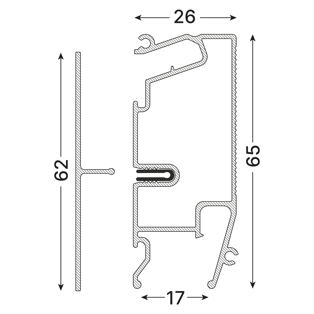 Alu Spanndecken LED Nischen / 3D Profil 01-03 für PVC Spanndecken