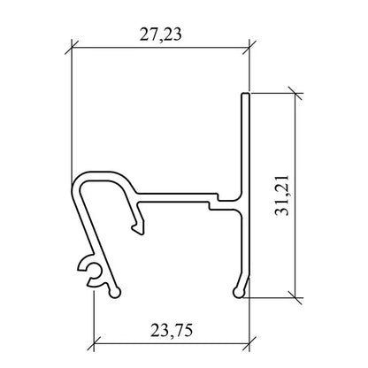 Alu Spanndecken Wandprofil für LED Randbeleuchtung