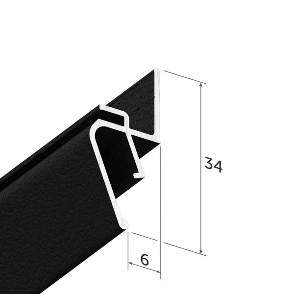 Eurokraab Alu Spanndecken Wandprofil mit Schattenfuge schwarz