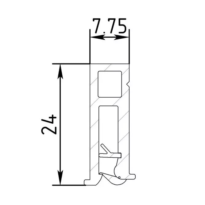 PVC Wandprofil weiß universell für Textil und PVC Spanndecken 50 Meter