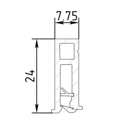 PVC Wandprofil weiß universell für Textil und PVC Spanndecken 50 Meter